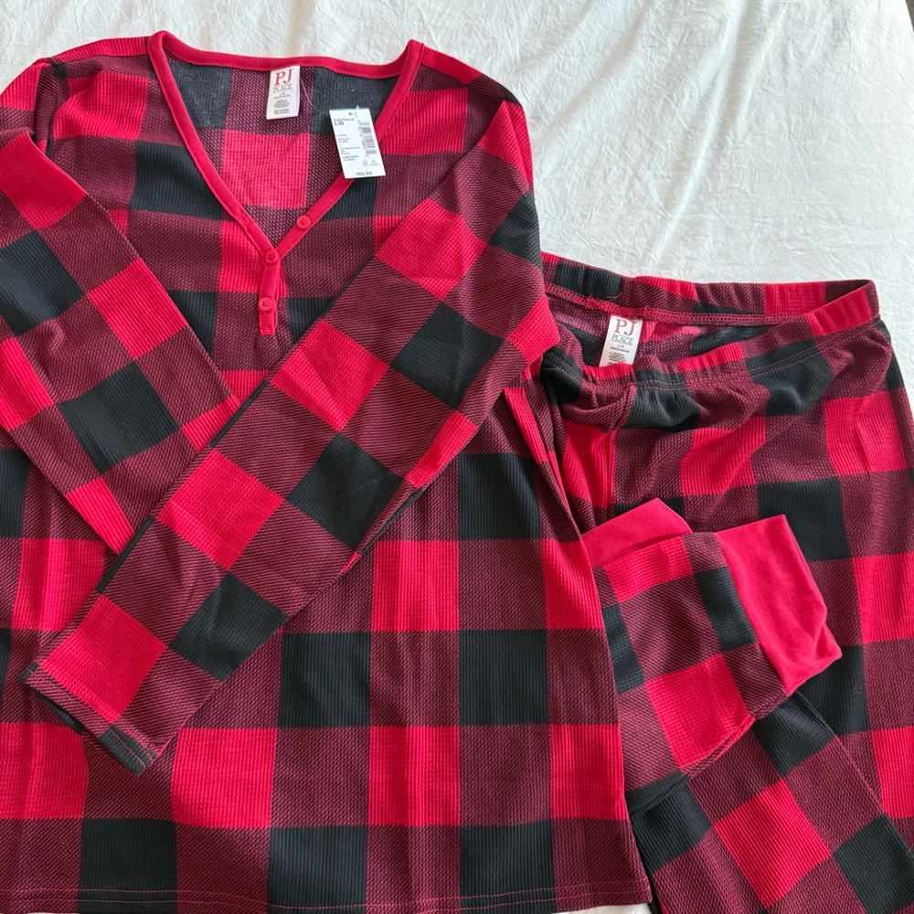 Women's PJ Place Red and Black Plaid‎ Pajama Set Family Matching PJ’s